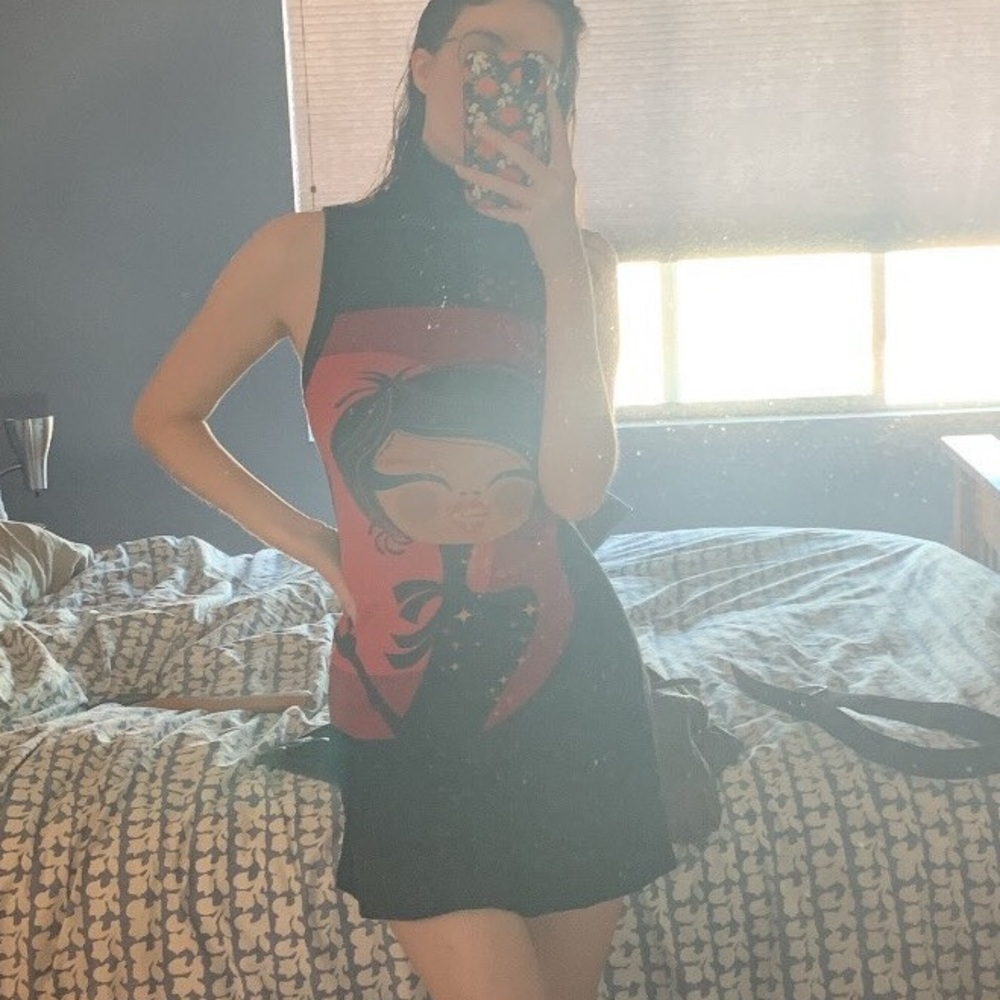 Custo Barcelona Red and Black Dress